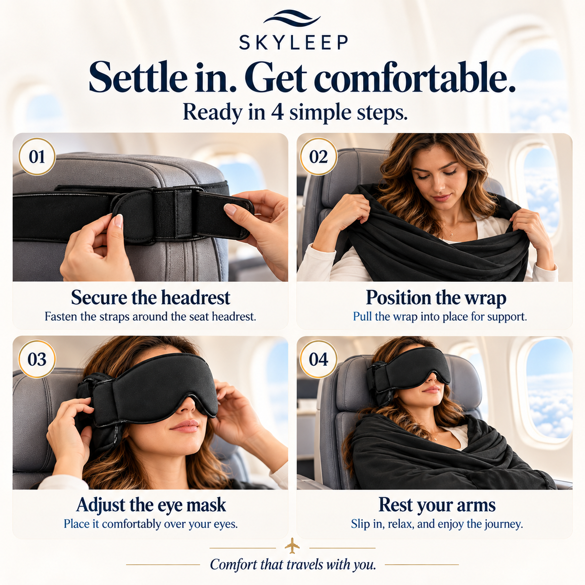 Skyleep First Class 3-in-1  Travel Sleep Set