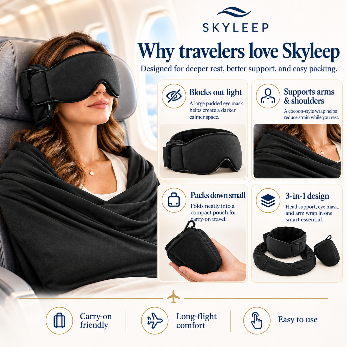 Skyleep First Class 3-in-1  Travel Sleep Set