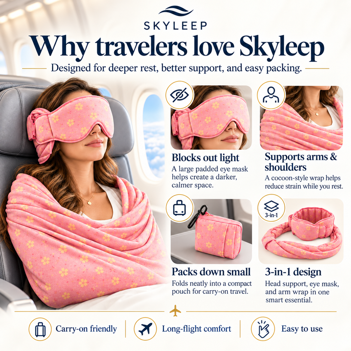 Skyleep First Class 3-in-1  Travel Sleep Set